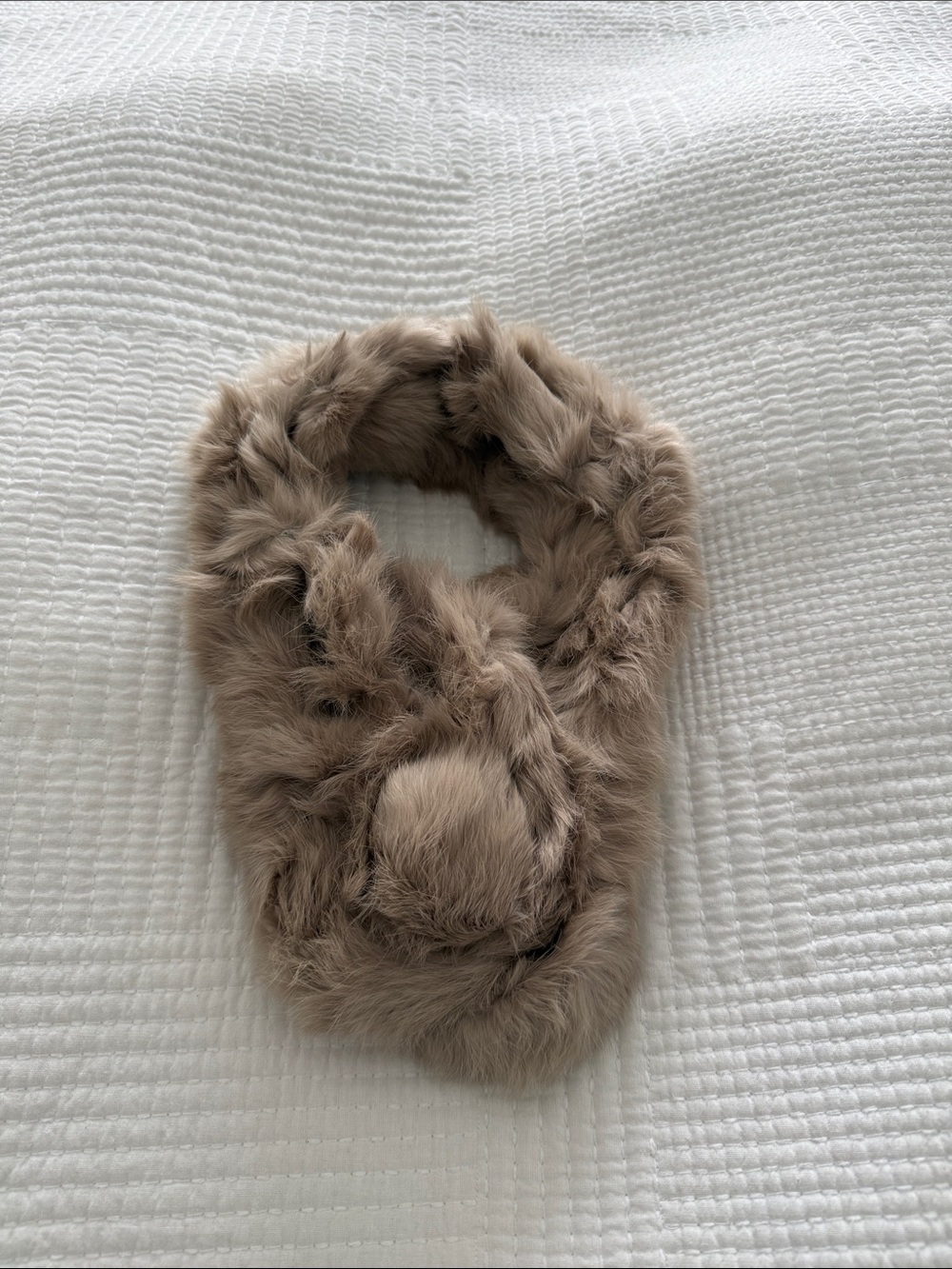 Faux Fur Scarf in Taupe - Soft Winter Accessory